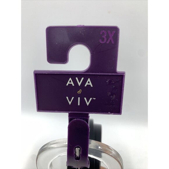 Ava & Viv Womens 3X Belt Black Faux Leather Round Translucent Buckle Classic NEW - Picture 7 of 9
